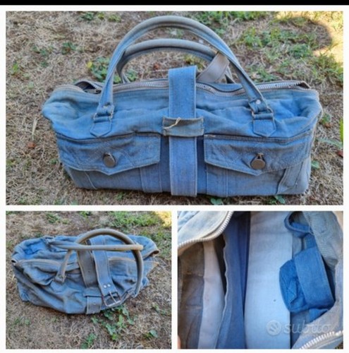 Borsa jeans artigianale fatta - jeans,