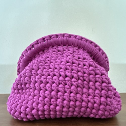 Borsa mano donna viola fatta - a,