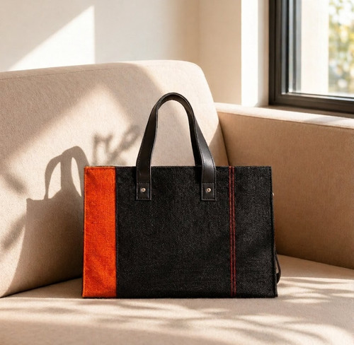 Borsa grande juta con - juta,